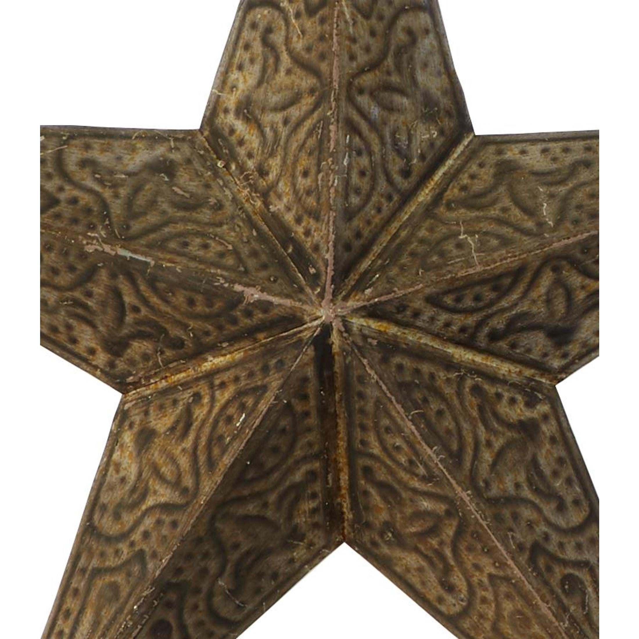 DecMode Brown Metal Indoor Outdoor Star Wall Decor (3 Count)