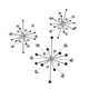 thumbnail image 1 of Zeckos Mid-Century Modern Style Black and Silver Metal Jeweled Atomic Starburst Juego de 3 para colgar en la pared Zeckos DW72185, 1 of 4