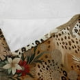 thumbnail image 4 of Ambesonne Leopard Print Fleece Throw Blanket Autumnal Vibes Exotic 50"x60" Camel Apricot and Green, 4 of 5
