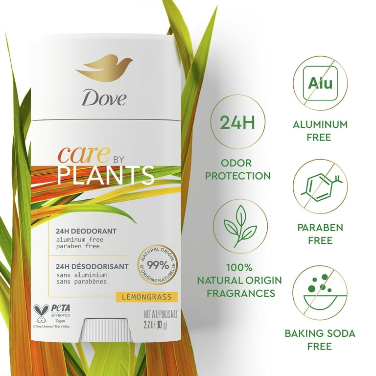 Dove Care by Plants Lemongrass Deodorant 2.6 oz - Walmart.com