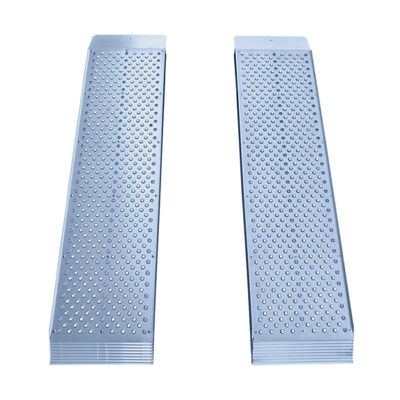 MotoProducts Dual Runner Shed Ramps with Punch Plate Surface & 1,500 lbs. Weight Capacity - 12" Wide, 4' Long (Sold in Pairs)