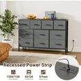 thumbnail image 6 of Lulive Dresser for Bedroom 10 Drawer Bedroom TV Stand with Power Outlet, Entertainment Center Chest of Drawers, Long Fabric Dresser for Living Room Save Space Grey, 6 of 7