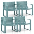 thumbnail image 1 of Costway Patio Chairs Set of 4 Weather-resistant Plastic Outdoor Armchairs Blue, 1 of 9