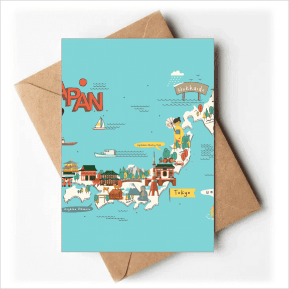 Traditional Japanese Landshape Map Greeting Cards You are Invited Invitations