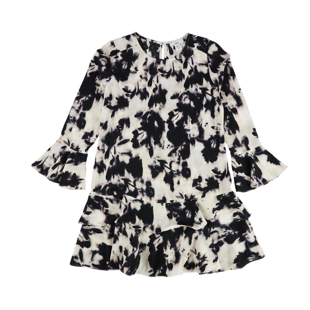 bar III Robe Imprimée à Volants pour Femmes, Multicolore, Très Petit