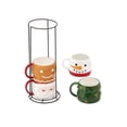 thumbnail image 2 of Holiday Time Mixed Holiday Icons Mug Stack with Metal Rack, 4-Pack, 2 of 6