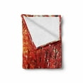 thumbnail image 2 of Tree Soft Flannel Fleece Blanket, Autumnal Foggy Park Fall Nature Scenic Scenery Woods of Maple Trees Sunbeams, Cozy Plush for Indoor and Outdoor Use, 60" x 80", Orange Yellow Teal, by Ambesonne, 2 of 6