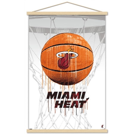 NBA Miami Heat – Drip Basketball 21 Wall Poster with Magnetic Frame 22.375 x 34