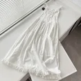 thumbnail image 3 of Vestidos de algodón blanco para mujer, vestidos largos sin mangas, vestidos de playa para vacaciones, 3 of 5