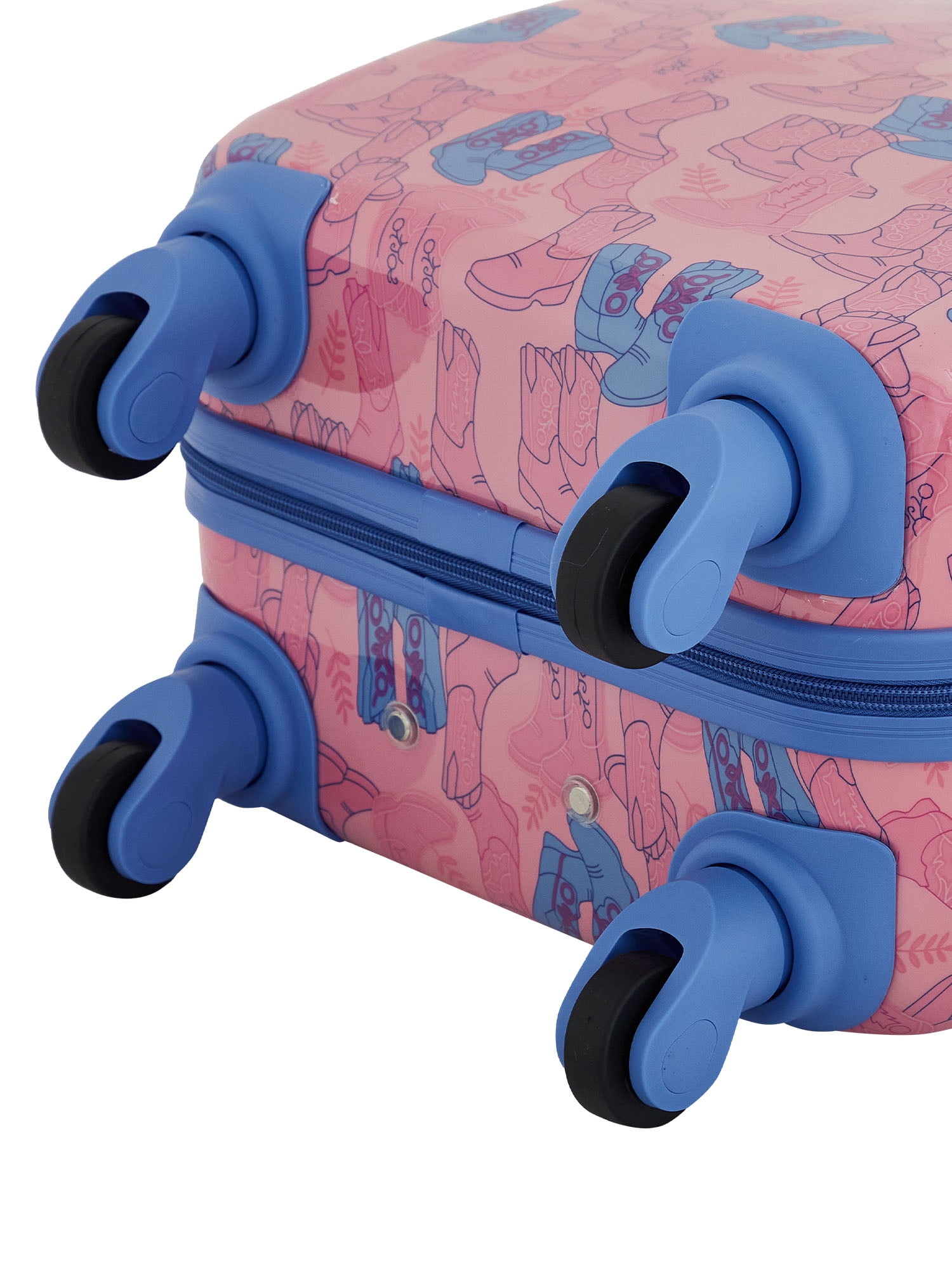 Wrangler Cowgirl Kid's 2 Piece Hard Side 4-Wheel Rolling Carry-on Luggage Set