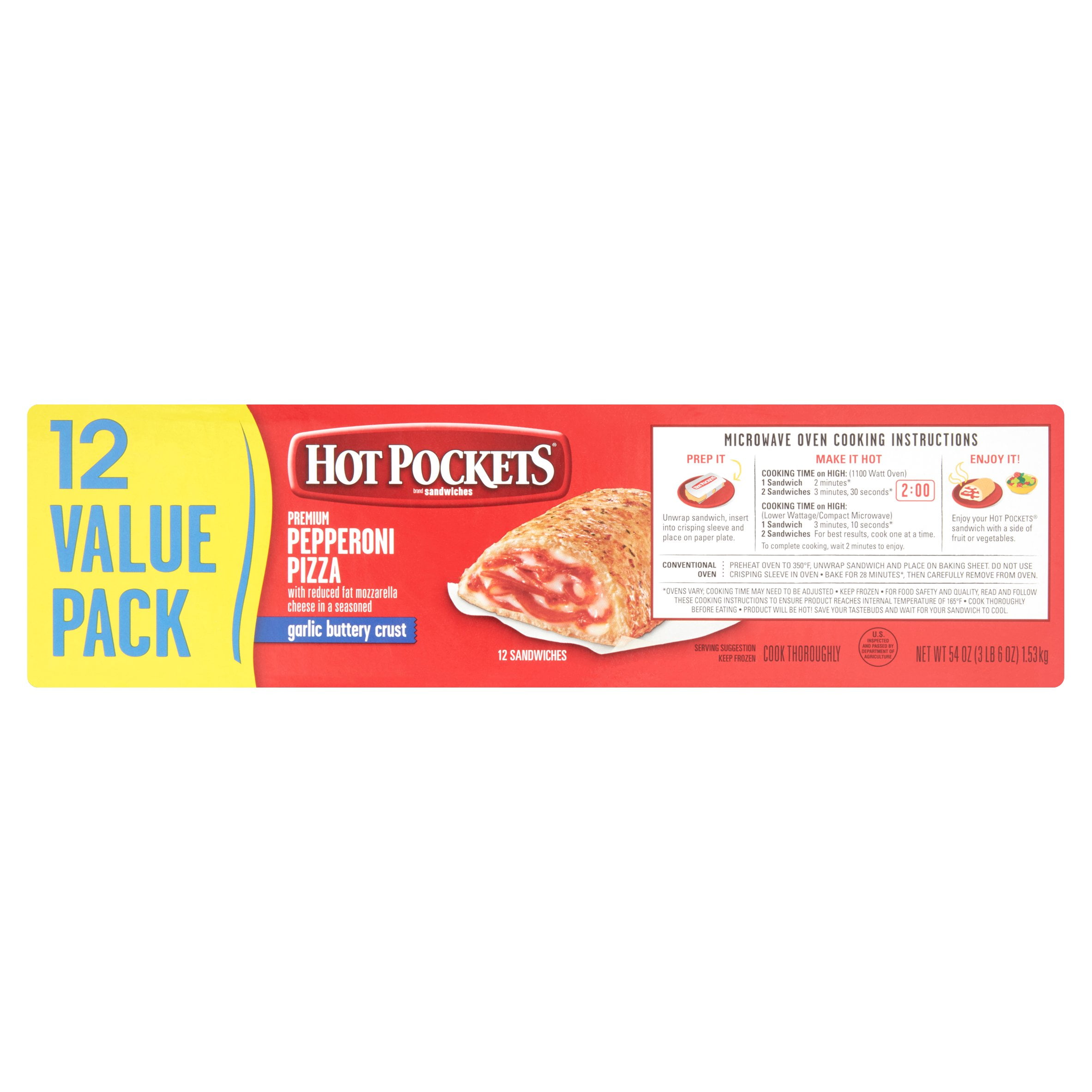 Nestlé Hot Pockets Sandwiches Premium Pepperoni Pizza Value Pack 12 Nestlé Hot Pockets Sandwiches Premium Pepperoni Pizza Value Pack 12 Count 54 Oz