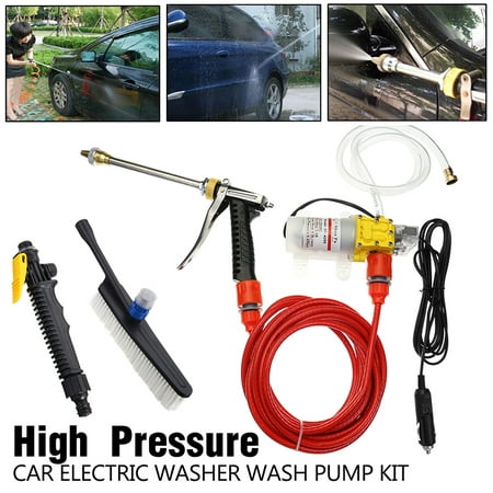 6IN1 DC12V High Pressure Car Electric Washer Cleaner Washer Gun 100W 160PSI Auto Water Wash Pump Car Cleaning Sprayer Kit  Water Pump Foam Brush Water