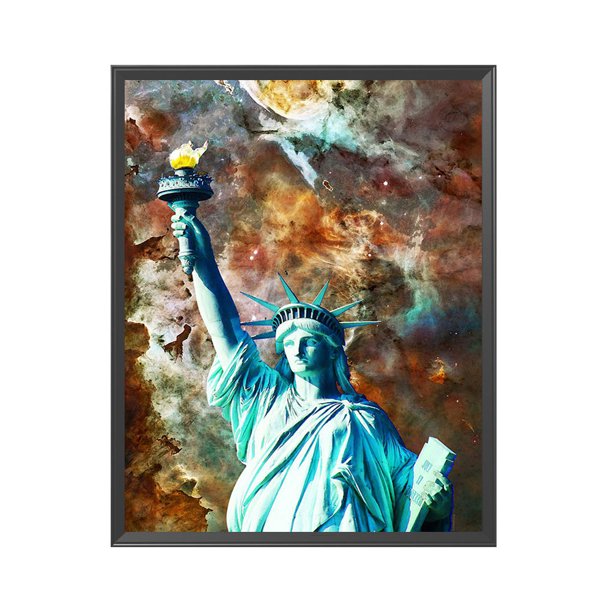 Cuadros Decorativos Hilo de algodón ecológico para bordado completo (11 quilates) (contado) Estatua de la libertad punto de cruz Wdftyju embutido en tela