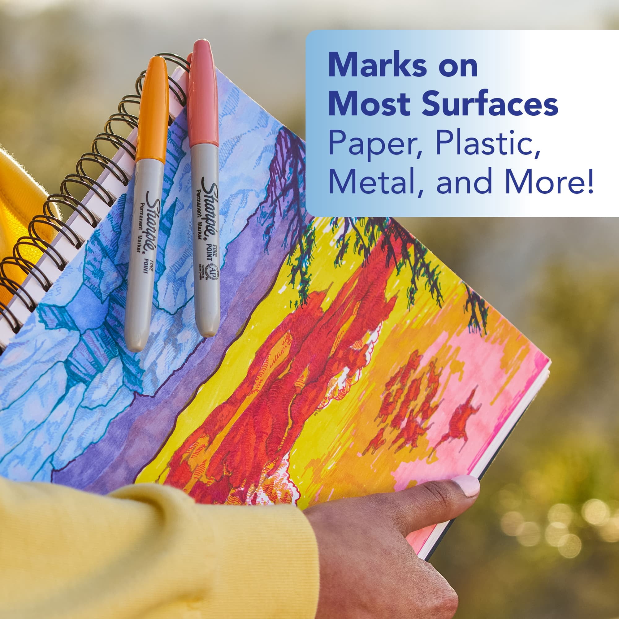 Sharpie Permanent Markers Bold Horizons Collection Sorbet Skies Assortment Fine Tip 12 Count