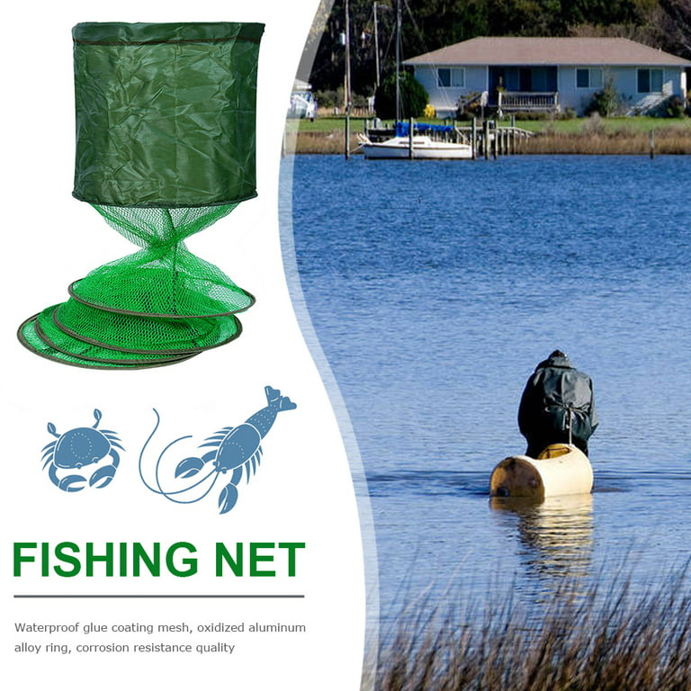 MI-YUKI Fish Basket Live Fish Trap Net Cage Folding Gluing Coating Fishing  Tackle 