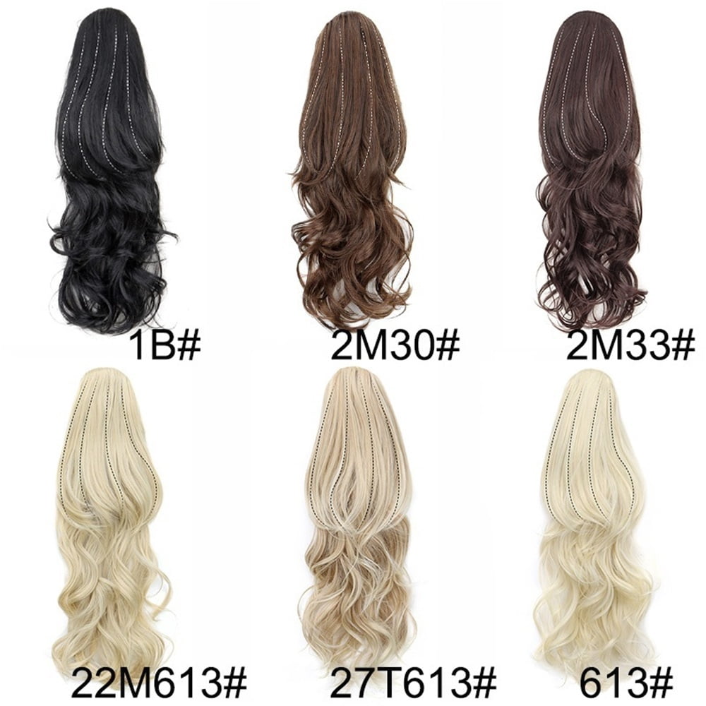 Drawstring Ponytail Hair Extension 22Inch Long Curly Layered Synthetic Fake Pony Tail Hairpieces for Women