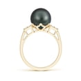 thumbnail image 2 of ANGARA Tahitian Cultured Pearl Ring with Cluster Diamonds in 14K Yellow Gold for Women | June Birthstone, Birthday, Anniversary, Jewelry Gift for Women | Pearl Ring, 2 of 8