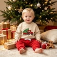 thumbnail image 5 of Toddler Baby Boy Fall Winter Clothes 6 12 18 24 Months 2T Crewneck Sweatshirt Long Sleeve Trucks Shirt and Pants Cute Boys Outfits, 5 of 7
