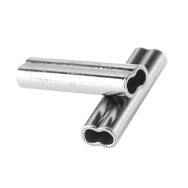 WALFRONT Double Barrel Copper Crimp Sleeves, Crimp Sleeves, 100pcs 6