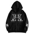 thumbnail image 4 of Telankuip Mens Y2k Zip up Oversized Hoodies Retro Gothic Graphic Baggy Full Zipper Hooded Sweatshirt Jackets Fall Winter Long Sleeve Lined Warm Outerwear Halloween Outfit Black XL, 4 of 4
