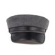 thumbnail image 5 of Gorras militares unisex con visera de cuero negra/gris oscuro más nuevas para hombres, mujeres, estudiantes, gorras planas ajustadas azul marino Drake, venta al por mayor, 5 of 5