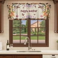 thumbnail image 6 of Happy Easter Curtain Valances for Windows, Kitchen Valance Window Treatments Panel 2 Pack, Bunny Eggs Spring Mushrooms Plants Brown Plaid Rod Pocket Short Curtains for Bathroom Bedroom 42 x 12 Inch, 6 of 8