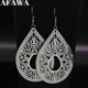 thumbnail image 4 of Flower Stainless Steel Drop Earring Women Fashion Jewelry Silver Color Ethnic Earrings Jewelry pendientes etnicos E4028S02, 4 of 4