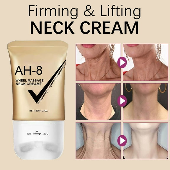 HYLLai Roller Neck Firming Cream with Peptides & Collagen - Lifts, Tightens & Reduces Fine Lines - Hydrating & Anti-Aging Formula - 120g