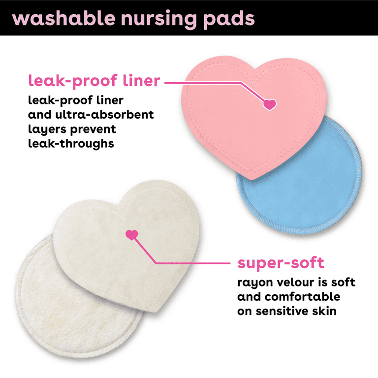 Bamboobies Washable Nursing Pads For Breastfeeding, Multi-Color Combo Pack  (4 Pairs) 