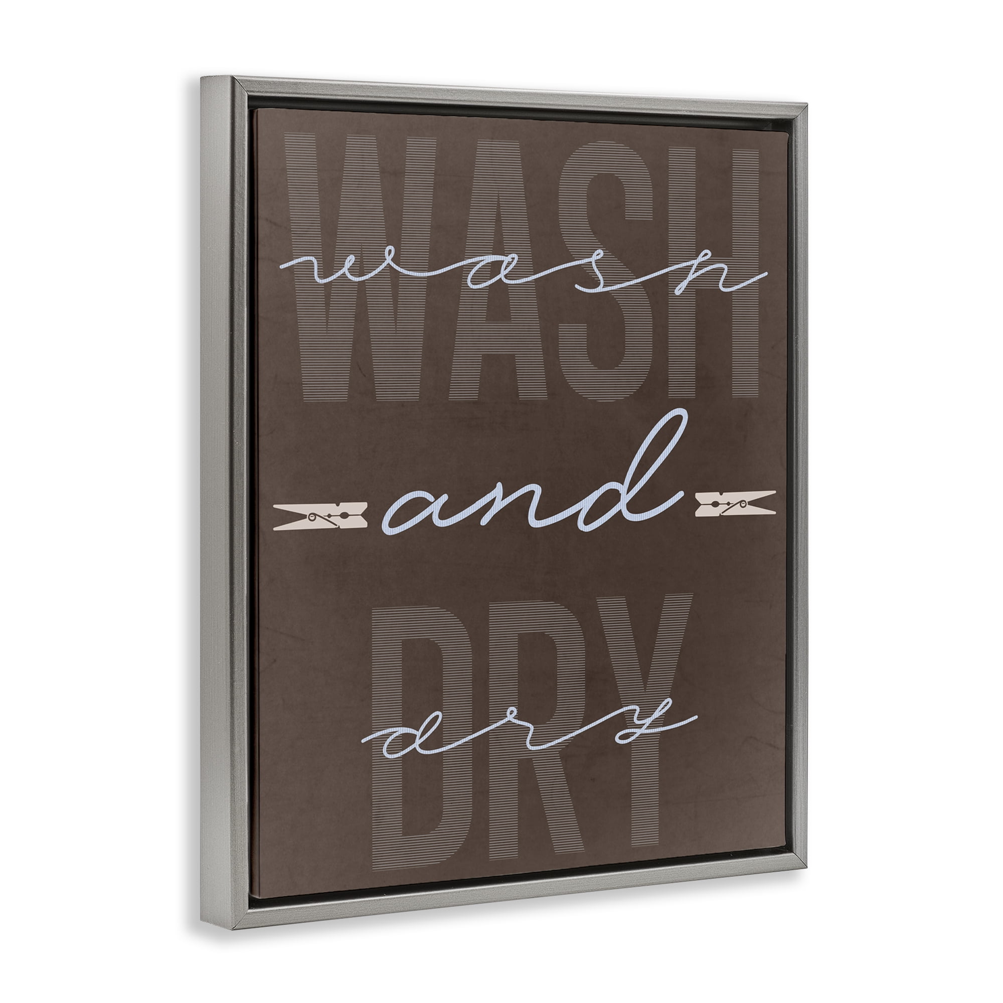 Wash And Dry Brown Gray Framed Floater Canvas Wall Art, design by Marcus Prime