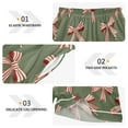 thumbnail image 3 of Women's Silk Pajama Shorts Red White Striped Bow Pajama Shorts Women's Casual Pajama Shorts with Pockets, 3 of 6