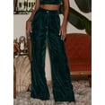 thumbnail image 5 of KelaJuan Women Wide Leg Pants Solid Color Casual Loose Velvet Trousers with Pockets for Work Office Streetwear, 5 of 6