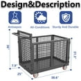 thumbnail image 2 of Heavy Duty Foldable Platform Truck Cart with Wheels - 1800 LBS Capacity Collapsible Push Dolly with Cage for Warehouse & Industrial Moving, 2 of 8