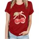 thumbnail image 4 of Blusas de Manga Corta para las Mujeres Divertida Impresión Cuello Redondo Camiseta Vintage, Blusas de Primavera para las Mujeres, 4 of 9