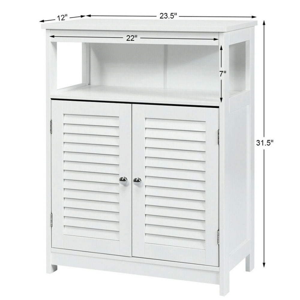 Finihen Bathroom Storage Cabinet, Bathroom Floor Cabinet, Wood Freestanding Bathroom Storage Cabinet with Double Shutter Door, for Bathroom, Living Room, Bedroom, Kitchen, White Finihen Bathroom Storage Cabinet, Bathroom Floor Cabinet, Wood Freestanding Bathroom Storage Cabinet with Double Shutter Door, for Bathroom, Living Room, Bedroom, Kitchen, White
