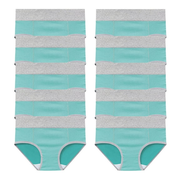 qelini 10 Pack Womens Cotton Stretch Underwear Plus Size Solid High Waisted Briefs Seamless Comfortable Panties