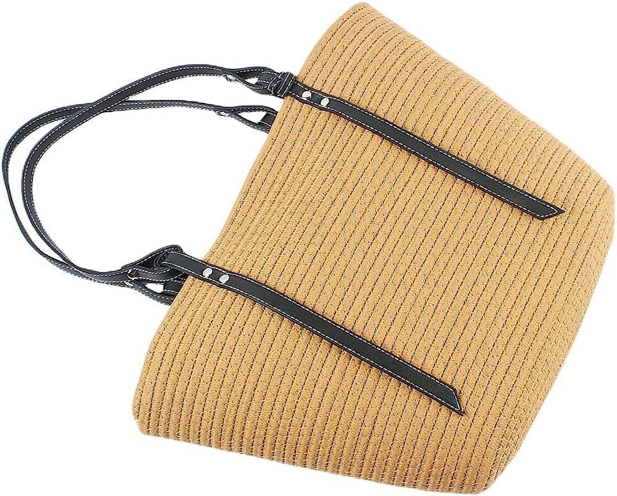Kukuzhu Straw Tote Bag for Women Large Shoulder Bag Handwoven Handbag Purses Womens Summer Straw Beach Bag