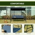 thumbnail image 5 of Outsunny Outdoor Patio Swing Chair, Seats 3 Adults, Includes Stand, Adjustable Sun Shade Canopy, Steel Frame, Shaded Bench, Dark Blue, 5 of 9