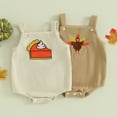 thumbnail image 7 of Okbabeha My First Thanksgiving Baby Outfit Boy Girl Newborn Turkey Onesie Sleeveless Corduroy Overall Romper Fall Clothes, 7 of 7