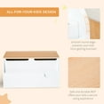 thumbnail image 4 of Qaba Wooden Kids Toy Box with Lid, Toy Trunk Chest with Safety Hinge, White, 4 of 10