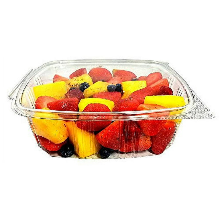 Koda Cup 8 oz. RPET Clear Hinged Deli Meal Prep Fruit Salad Display Food  Storage Containers
