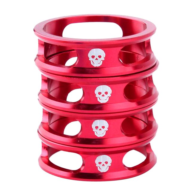 4 piezas espaciador de arandela de vástago de horquilla para auriculares de , 10 mm para tubos de dirección de cabezales / 8 '' (28,6 rojo shamjiam Bicycle Headset Spacer