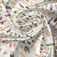 thumbnail image 7 of Ambesonne Kitchen Valance & Curtain, Japanese Dish Sushi Rolls, 55"x45", Salmon and Dark Blue Grey, 7 of 7