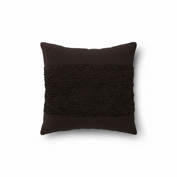 Cotton Tufted Square Throw Pillow Black - Indoor Decorative Cushion, Plain Weave, Polyester Fill