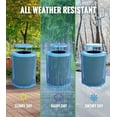 thumbnail image 2 of Alpine Outdoor Trash Can 36 Gallon Diamond Steel Commercial Metal Waste Bin with Leak Proof Liner, Heavy Duty Steel Mesh Design, Rain Bonnet Lid & Flat Lid for Parks, Streets, and Public Spaces-Blue, 2 of 6