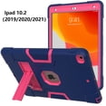 thumbnail image 3 of Allytech iPad 10.2" Case 9th Gen, iPad 10.2" Case 8th 7th Gen, Without Screen Protector Heavy Duty Shockproof Rugged Protective Kickstand Case Cover for Apple iPad 10.2 Inch 2021/2020/2019, Blue/Rose, 3 of 5