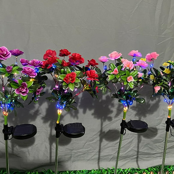 Lámpara solar Inteprter de flores para jardín Azalea Decoración Rojo