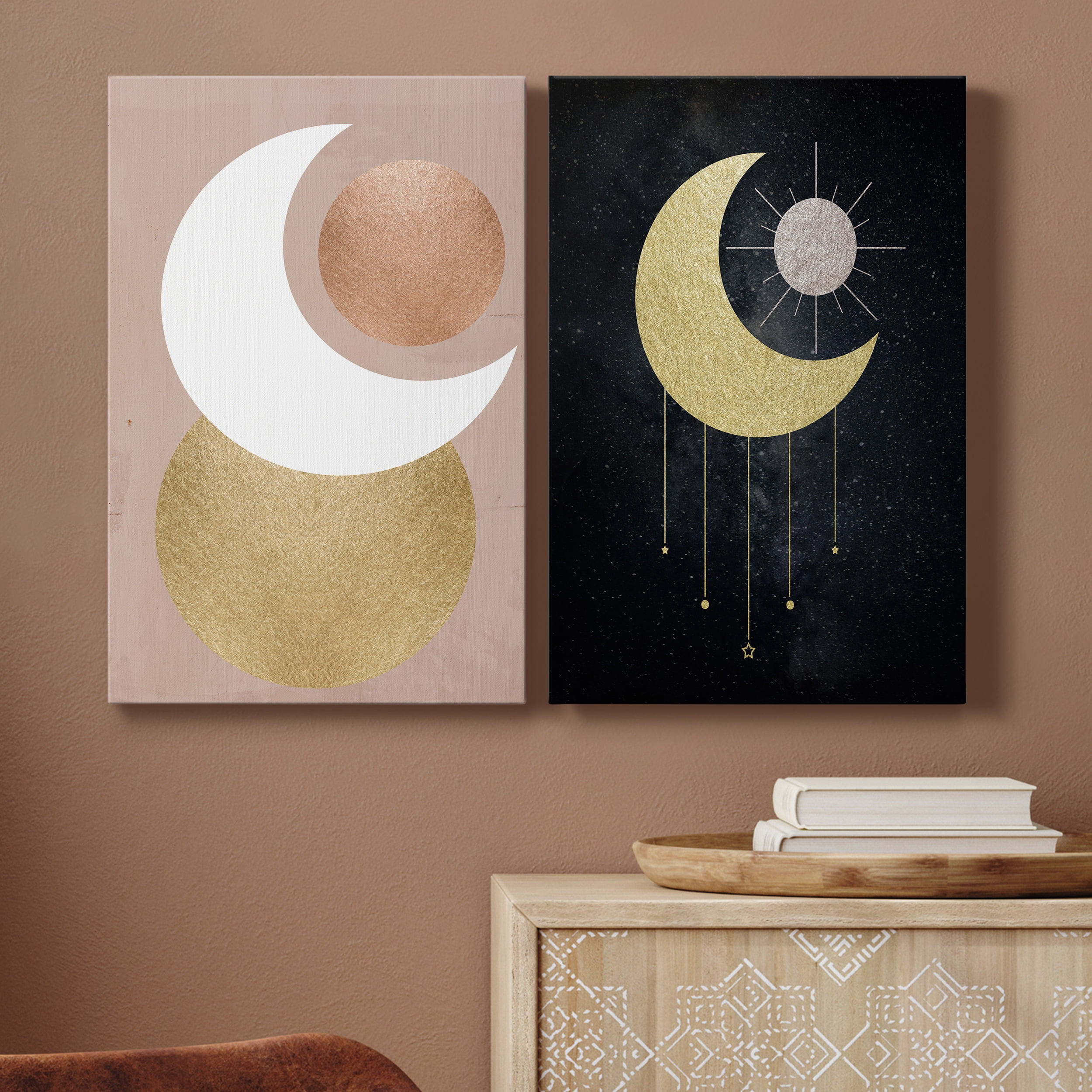 Lunar Mystic Premium Gallery Wrapped Canvas - Ready to Hang - Set of 2 - 24 x 36 Each
