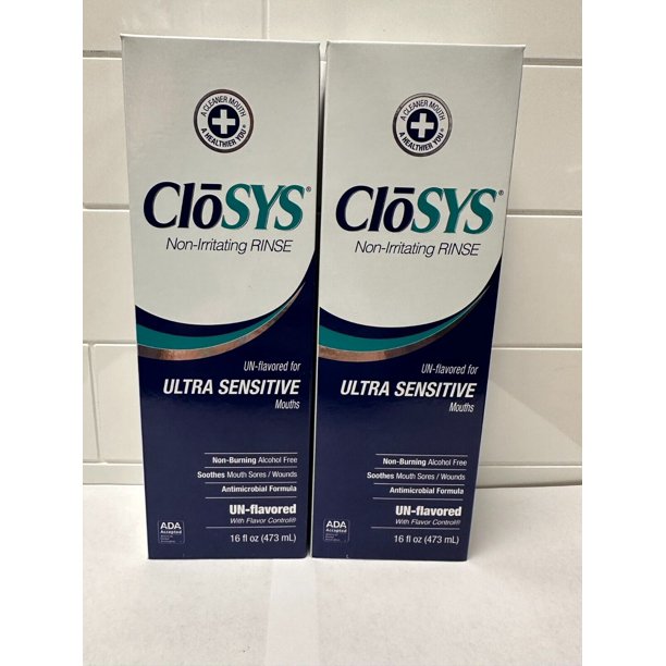 2Closys Ultra Sensitive Unflavored Mouth Rinse 16 Oz