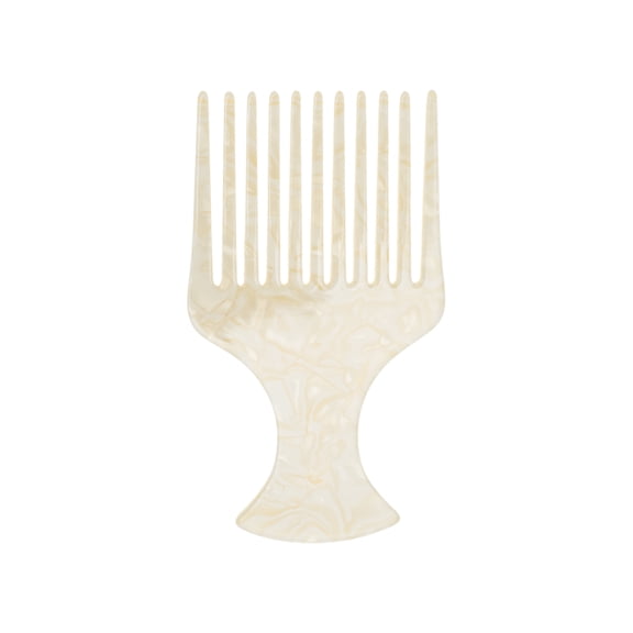 Unique Bargains 1 Pc Flat Handle Marble Hair Insert Comb Beige Acetate Sheet